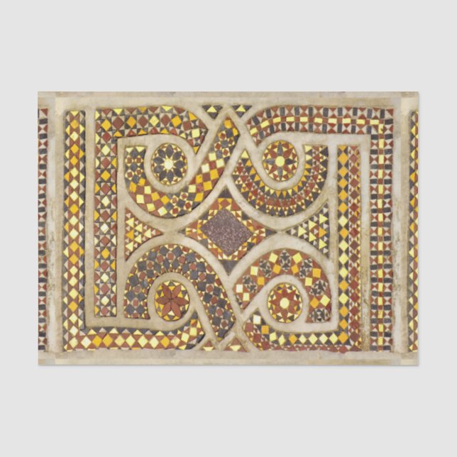 Papel De Seda Mosaicos medievais customizáveis (Frente )