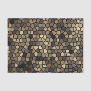 Papel De Seda Mosaicos pretos, bege e marrons