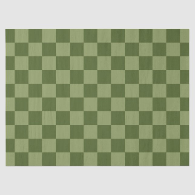 Papel De Seda Moss Green Checkerboard (Frente )