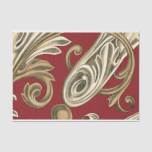 Papel De Seda Motif Botânico Elegante com Folhagem de Tan