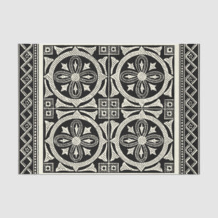 Papel De Seda Motif de Mandala Preto e Branco por Vision Studio
