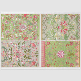 Papel De Seda Motif Floral de Quatro Telas