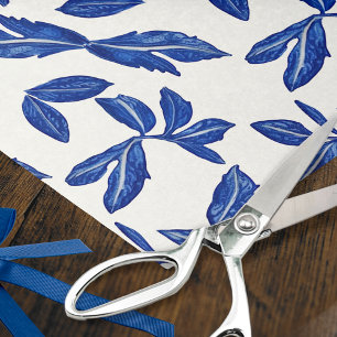 Papel De Seda Motif Folha Azul e Branca - Presentes/Arranjo