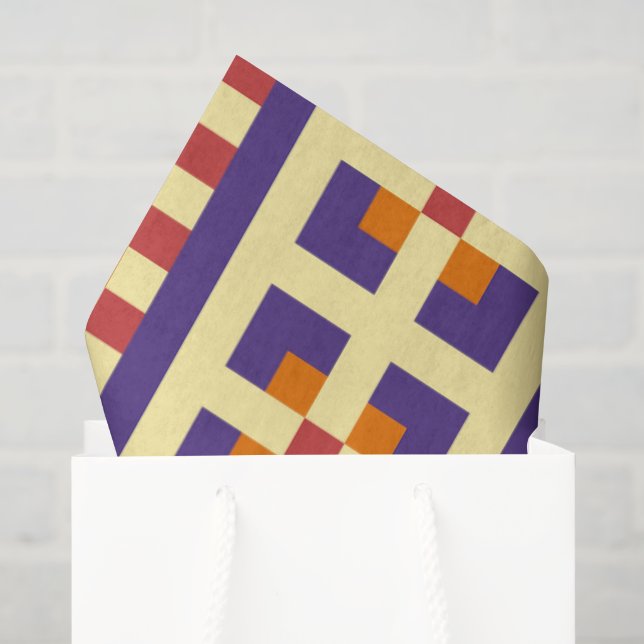 Papel De Seda Motivo Étnico Geométrico Tradicional (Sacola de presentes)