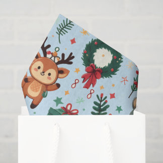 Papel De Seda Motivos de Natal e Animais Caprichosos