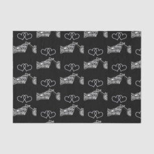 Papel De Seda Moto Motocicleta Preta Prata Personalizada