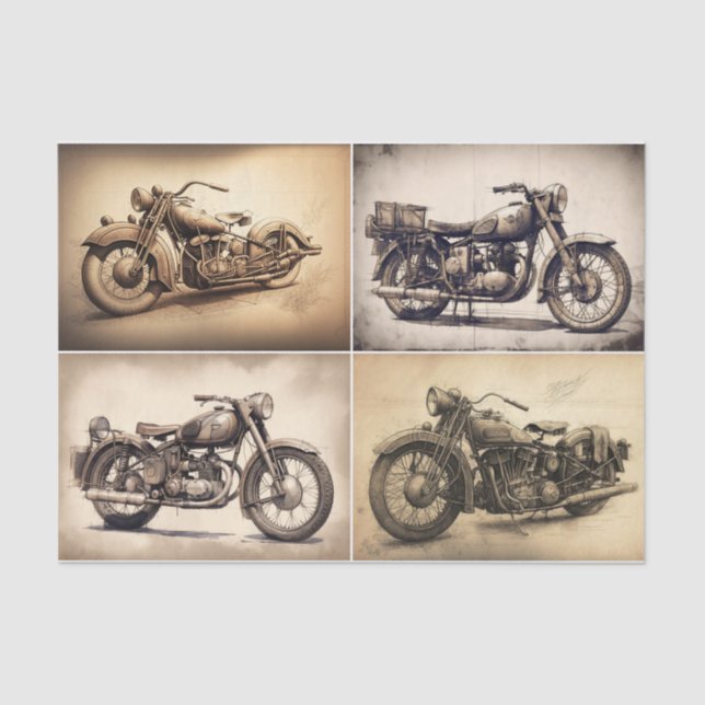 Papel De Seda Motociclos Vintage (Frente )