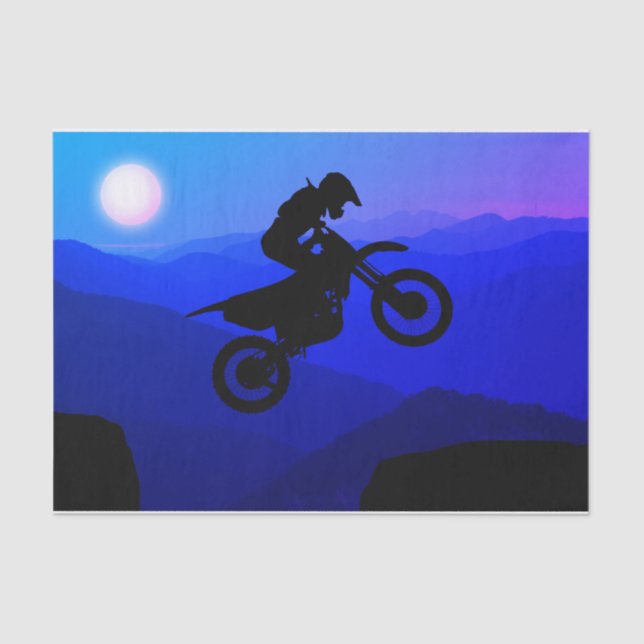 Papel De Seda Motocross da noite de lua cheia (Frente )