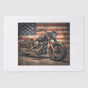 Papel De Seda Motorcycle USA Flag Biker