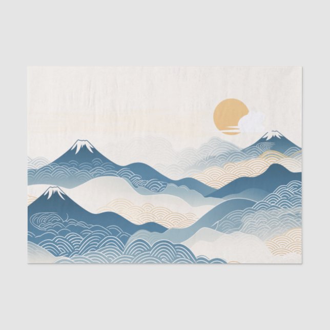 Papel De Seda Mount Fuji Japanese Wave Ukiyo-e Art (Frente )