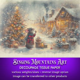 Papel De Seda Mouse Bonito na Desocupação de Natais vintages