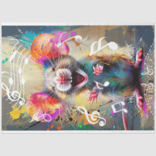 Papel De Seda Mouse Cantor Colorido de Disoupage Vibrant