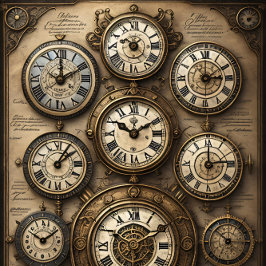 Papel De Seda Mousseline Clocks and map Tissue paper Decoupage