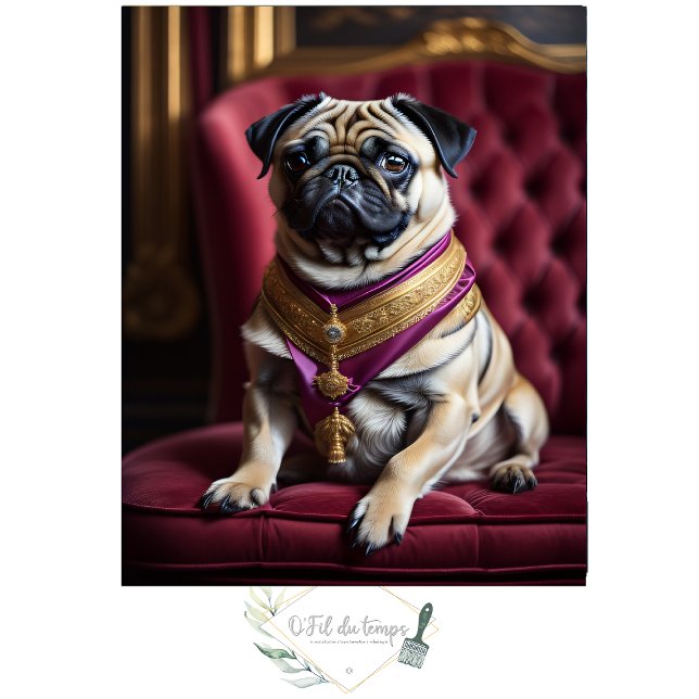 Papel De Seda Mousseline Dog Royal Pug no.6 Hat Tissue paper (Criador carregado)