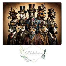 Papel De Seda Mousseline Dogs Steampunk Hat Tissue paper