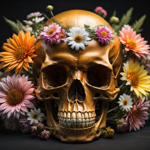 Mousseline Floral skull v7 Steampunk tissue paper