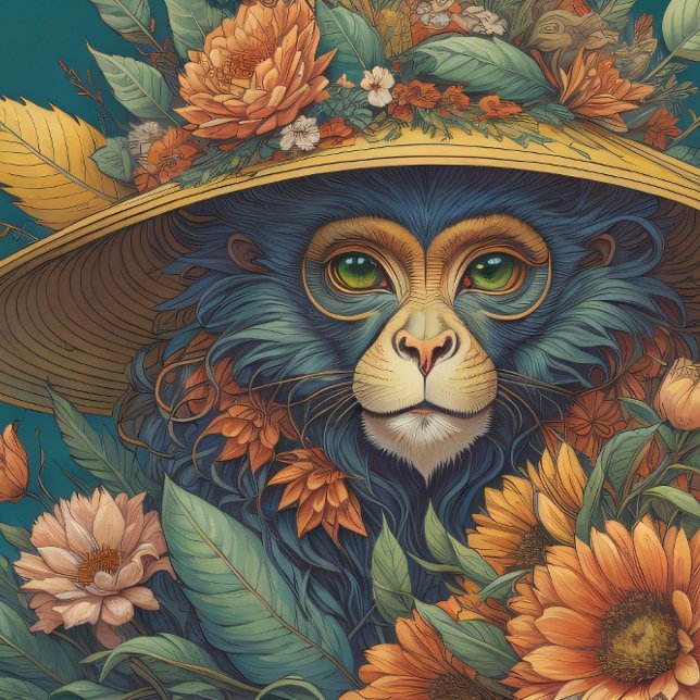 Papel De Seda Mousseline Flower Hat Monkey chimp v7 Tissue paper (Criador carregado)