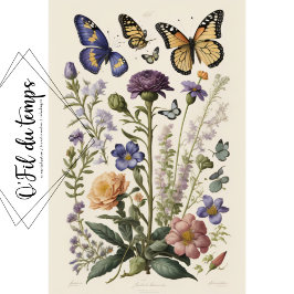 Papel De Seda MOUSSELINE PAPIER  Fleurs d'été v3 Tissue paper 