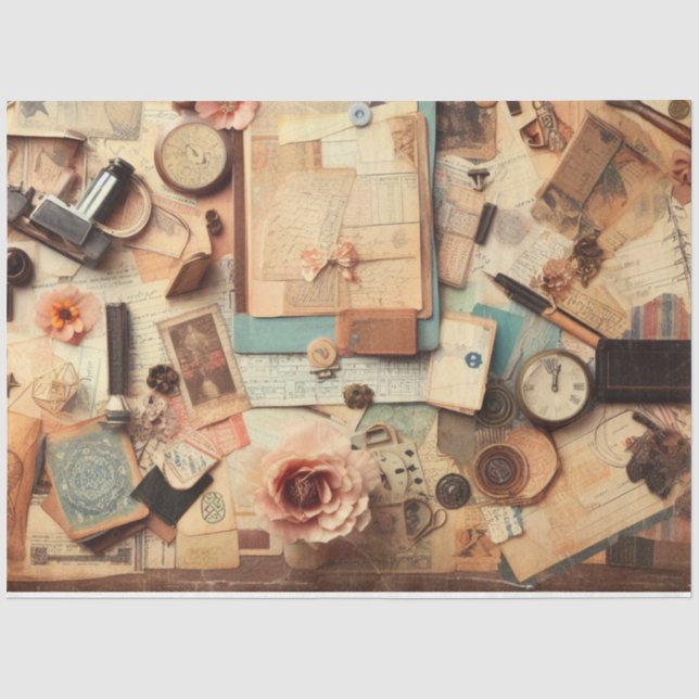 Papel De Seda Móveis de Decoupage de Efêmeras Scrapbooking (Frente )