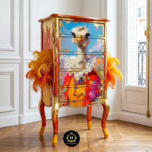 Papel De Seda Móveis Decoupage de Avestruz Caprichosa