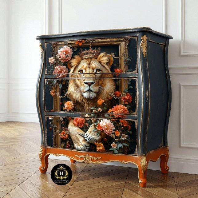 Papel De Seda Móveis Decoupage Leão Real (Criador carregado)