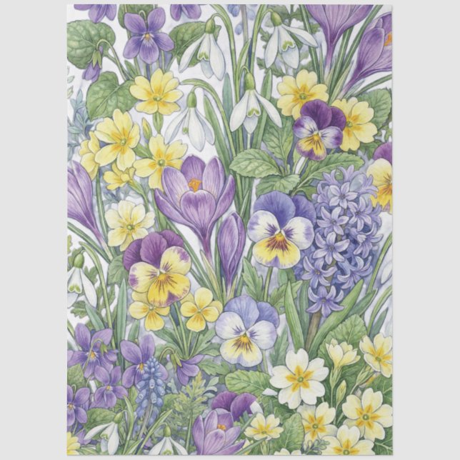 Papel De Seda Móveis Florais Únicos em Aquarela Decoupage (Frente )