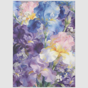 Papel De Seda Móveis Florais Únicos em Aquarela Decoupage