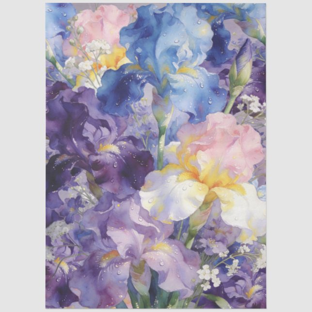 Papel De Seda Móveis Florais Únicos em Aquarela Decoupage (Frente )