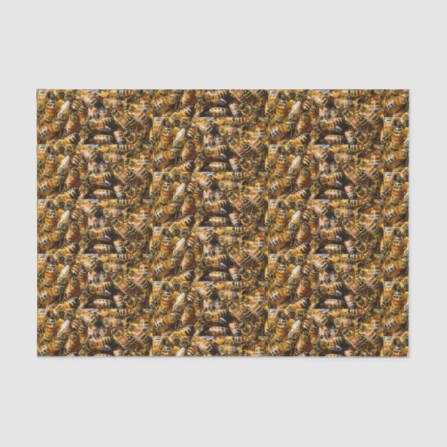 Papel De Seda Muitas Abelhas de Mel (Frente )