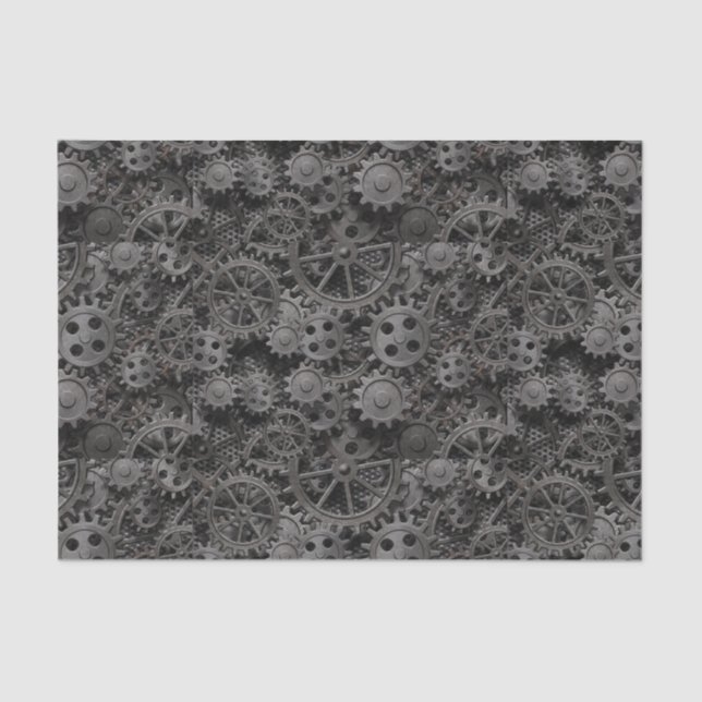 Papel De Seda Muitas engrenagens do metal ou peças oxidadas (Frente )