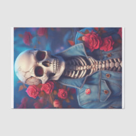 Papel De Seda Muito Descolado para Caveira, Esqueleto de Jeans c