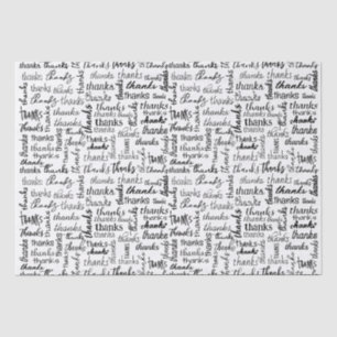 Papel De Seda Muitos Obrigados Texto Preto em Branco