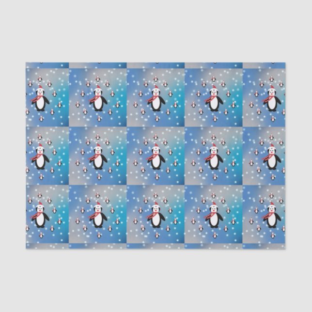 Papel De Seda Muitos pinguins (Frente )