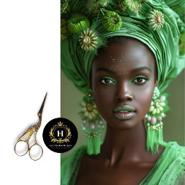 Papel De Seda Mulher Afro-Americana Glamour Verde Decoupage 