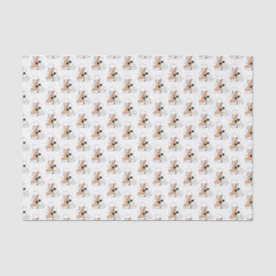 Papel De Seda Mulher Art Déco Vintage com Flores Usando Chapéu C