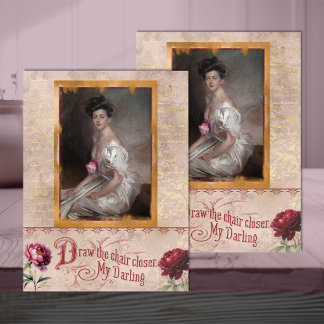 Papel De Seda Mulher Belle Époque em Decoupage Rosa Suave