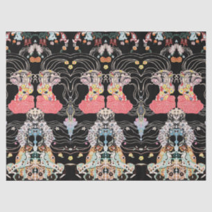 Papel De Seda MULHER,CENTAUR FLORAL, vermelho, branco branco bra