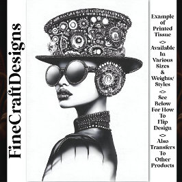 Papel De Seda Mulher Chic de Steam Punk Atraente AC7 Decoupage