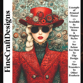 Papel De Seda Mulher-Chic Steampunk Em Desmontagem Vermelha U3