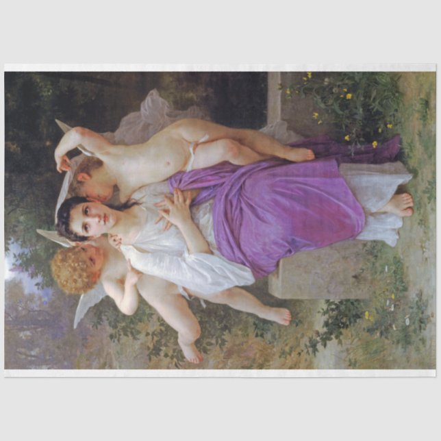Papel De Seda Mulher com Cupido, Bouguereau (Frente )
