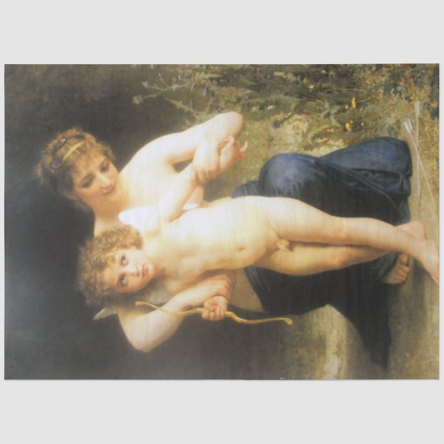 Papel De Seda Mulher com Cupido, Bouguereau (Frente )