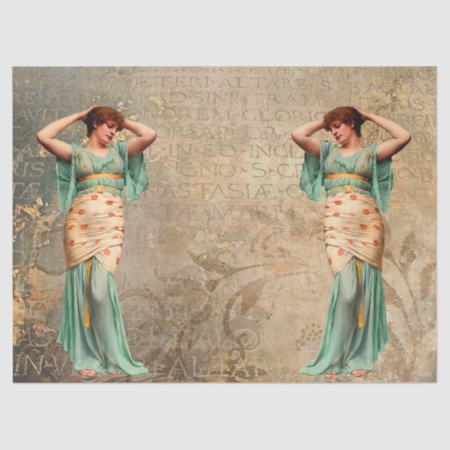 Papel De Seda Mulher com Escrevendo latino (Frente )