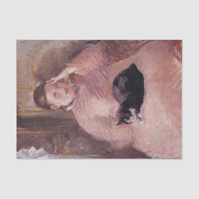 Papel De Seda Mulher com gato (de Edouard Manet) (Frente )