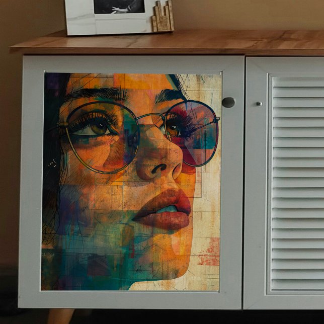 Papel De Seda Mulher com Óculos de Sol Decoupage (Criador carregado)