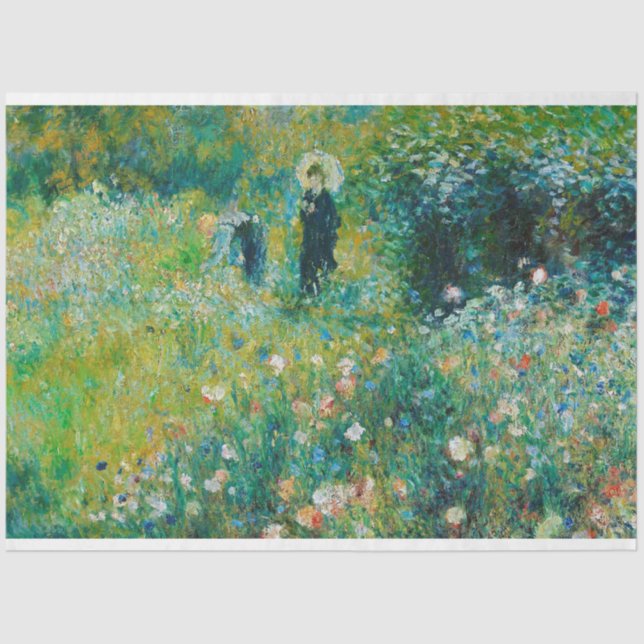 Papel De Seda Mulher com Parasol, Jardim, Renoir (Frente )