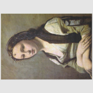 Papel De Seda Mulher com pérola, Camille Corot, 1868-1870