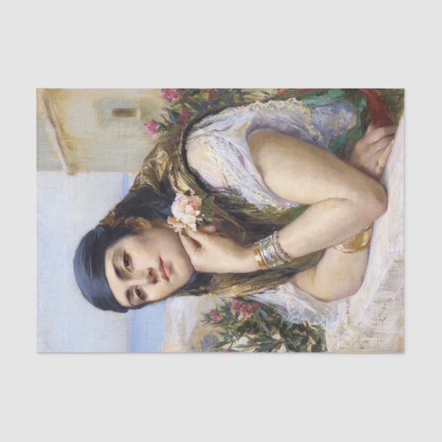 Papel De Seda Mulher de Argel, Arthur Bridgman (Frente )