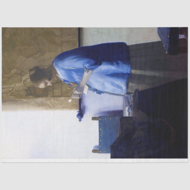 Papel De Seda Mulher de Azul, Johannes Vermeer (Frente )