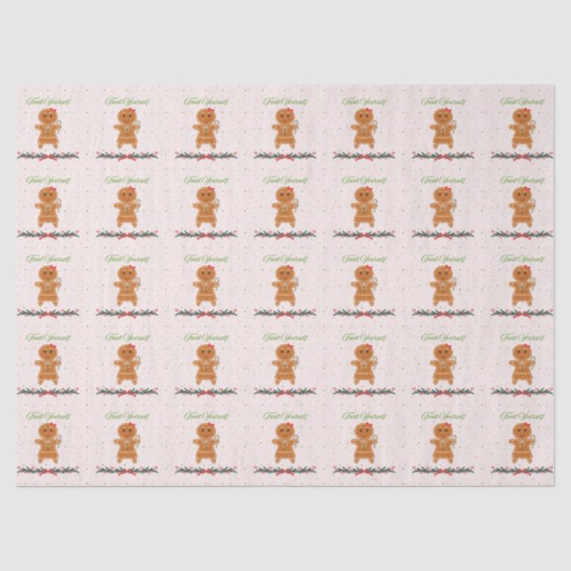 Papel De Seda Mulher de Biscoito de Gengibre de Natal (Frente )
