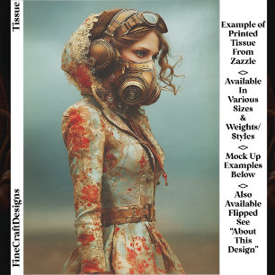 Papel De Seda Mulher Distópica Steampunk com Máscara EK4R Decoup